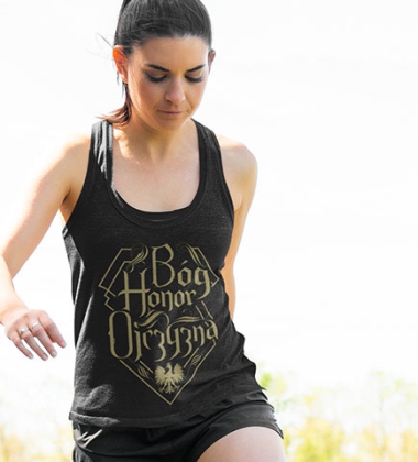 Damski tank-top B-H-O NAPIS PIASKOWY